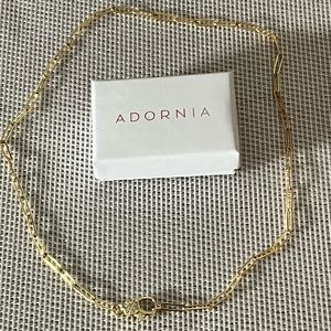 ADORNIA NWT AUTHENTIC PAPER CLIP LINK WITH CRYSTAL LOCK HARDWARE GOLD NECKLACE